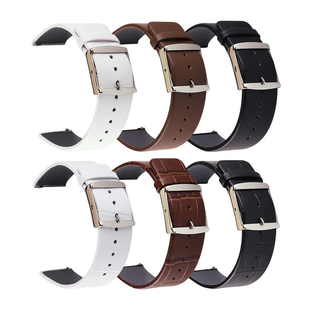 

Business Replacement Leather Strap 18mm 20mm 22mm for Samsung Galaxy Watch 42mm 46mm SM-R800 SM-R810 Rose Gold Metal Strap Band