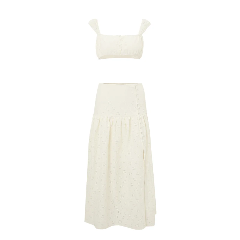 Летний элегантный комплект из платья с цветочным принтом и открытой спиной