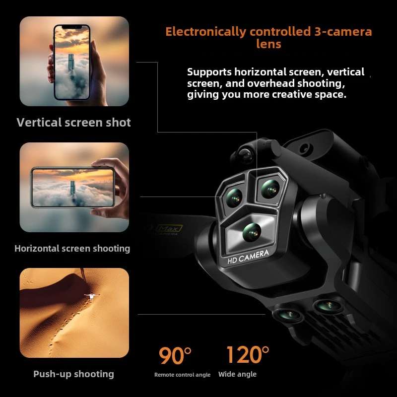 Фото Новый дрон с камерой K10MAX HD с 4-направленным предотвращением препятствий, позиционированием оптического потока, складными квадрокоптерами №3