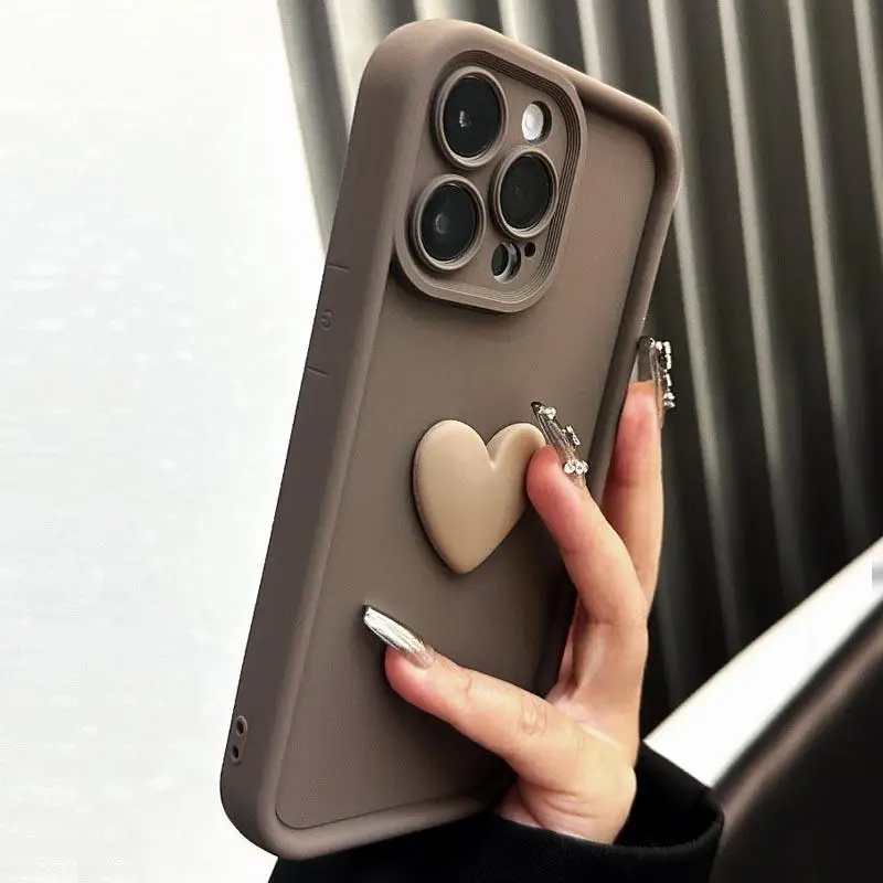 3D Cute Love Heart однотонная цветная крышка для OPPO Reno 10 Pro Plus 8T 4 5 6 7 8 7Z 8Z 6Z 4Z 5Z Realme 11 чехол 8i