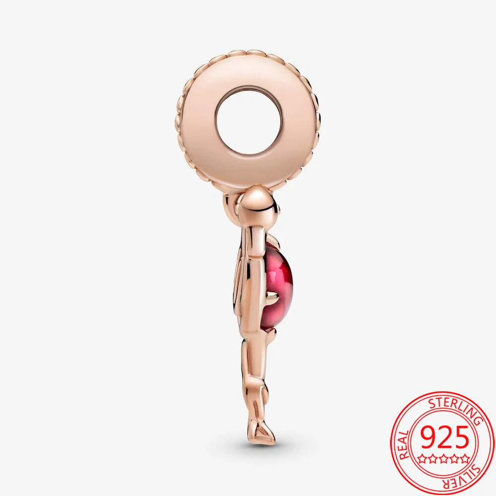 Женский браслет из серебра 925 пробы с розовым муранским стеклом - купить по