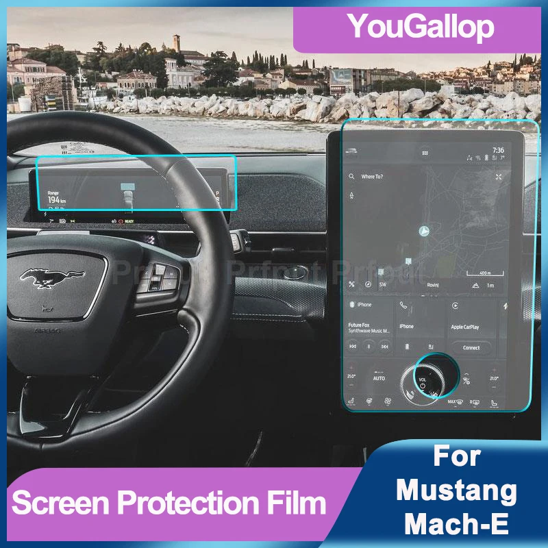 

Защитная пленка для экрана для Ford Mustang Mach-E, навигация GPS, ЖК-дисплей, закаленное стекло для приборной панели, защита от царапин HD 2021-2023