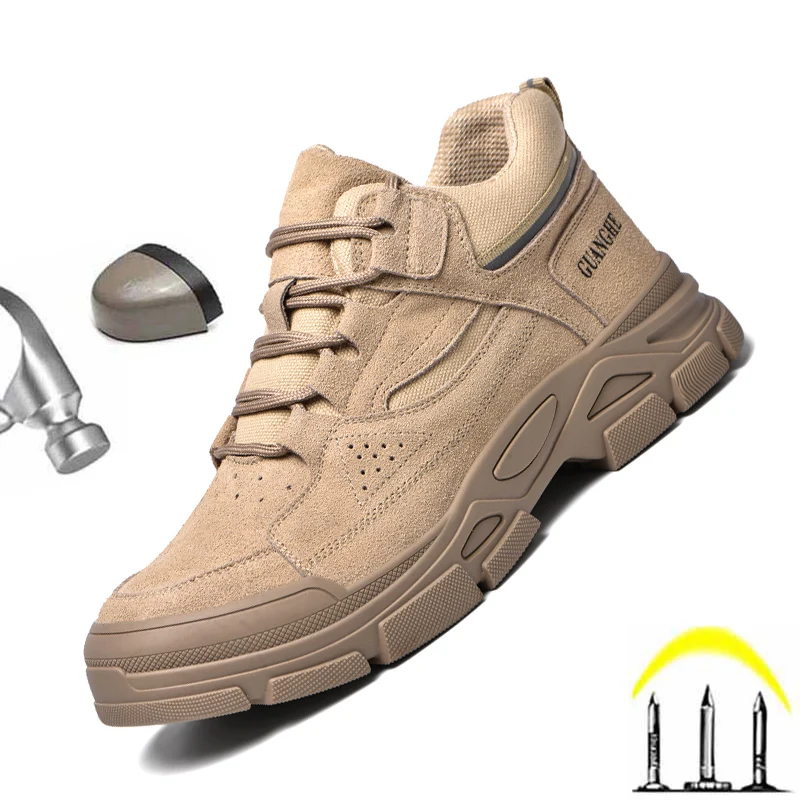 

Nice Pop Work Shoes for Men Platform Ankle Boots Men Safety Shoes Fashion Quality Martin Boots Outdoor Booties Zapatos De Hombre
