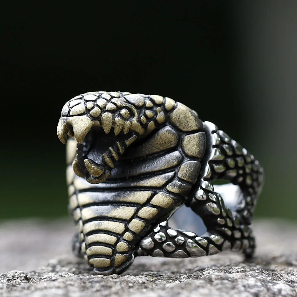 

2023 New Updated Design 316L Stainless steel Animal Unique Cools snake men and women ring fashion high quality free shipping