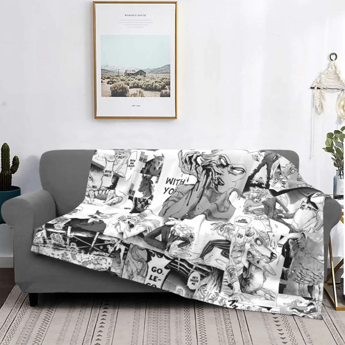 

Beastars Blanket Bedspread Bed Plaid Sofa Bed Anime Plush Hoodie Blanket Bedspreads For Bed