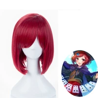 danganronpa v3 killing harmony yumeno himiko red short wig cosplay props costume accessories headwear cosplay party wigs