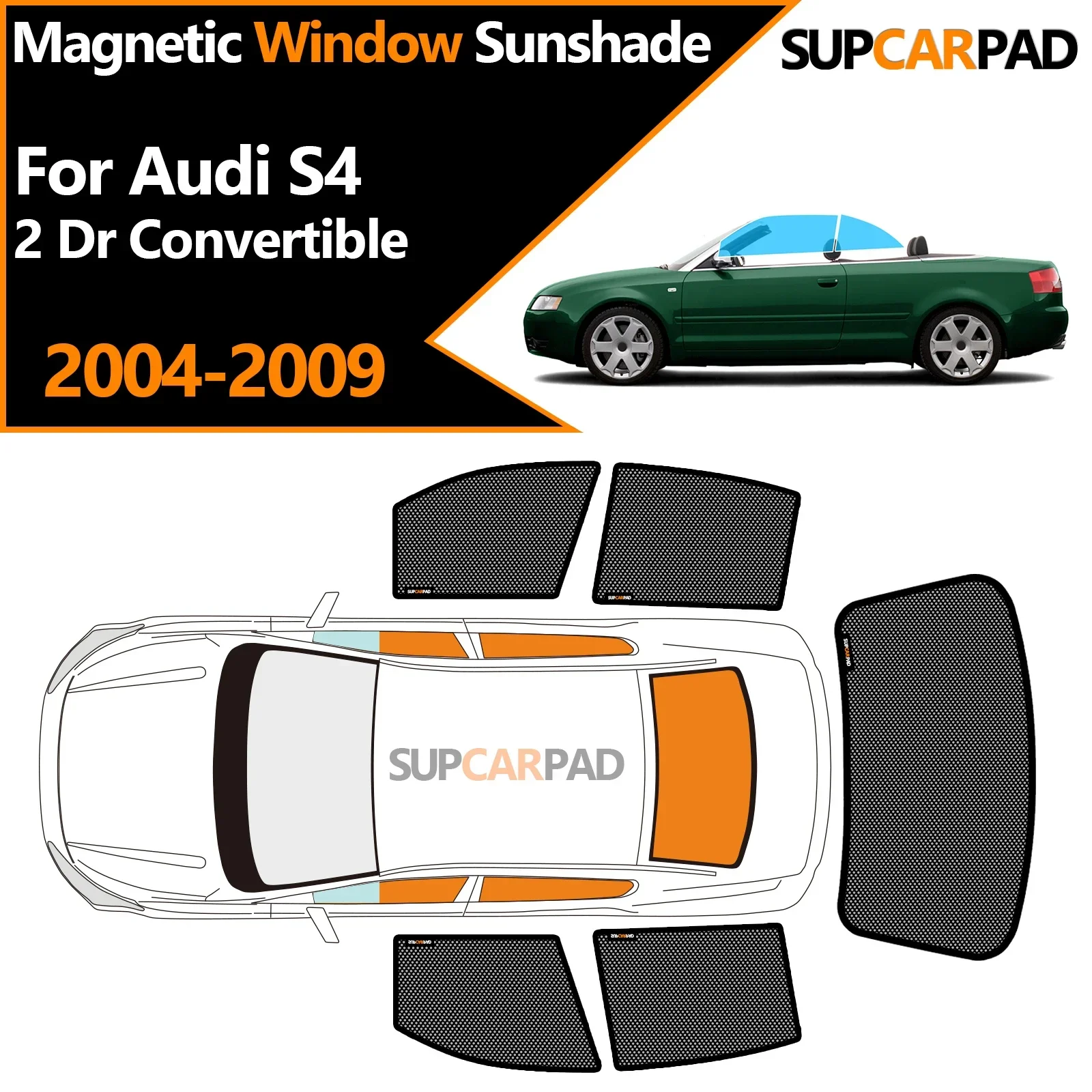 Фото Солнцезащитный козырек на окно автомобиля на заказ для Audi S4 2 Dr Convertible 2004-2009, магнитная сетка для штор, солнцезащитный козырек на лобовое стекло №2