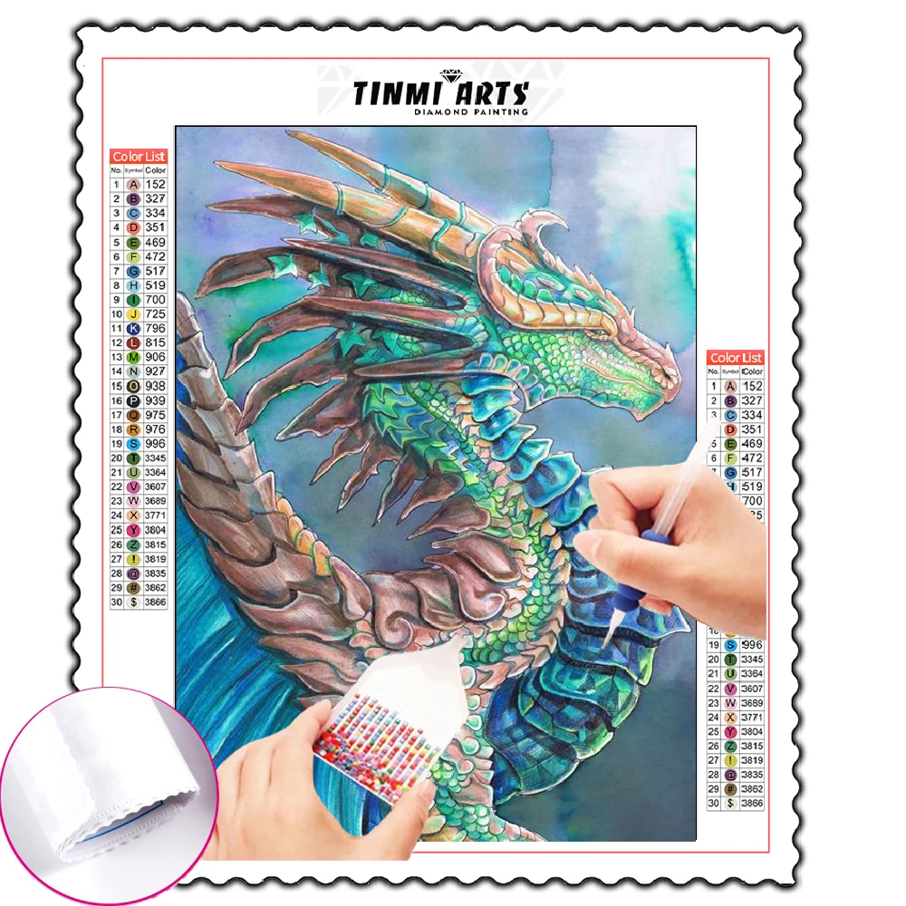 

Dragon Diy Diamond Painting Kits Cartoon Portrait Full Round With AB Dirll Embroidery Mosaic Kit HD Quality Handmade Products