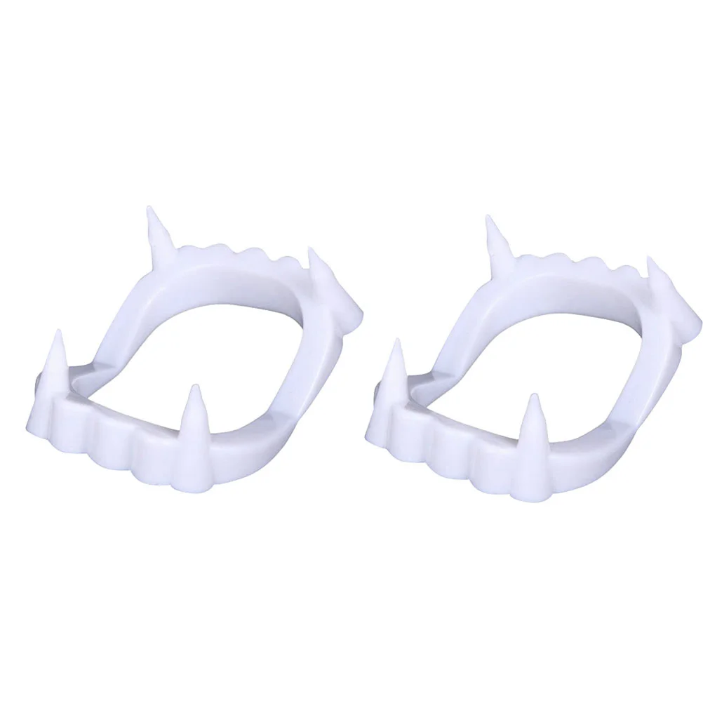 

12Pcs White Teeth Caps Werewolf Fangs For Halloween Prop Costume