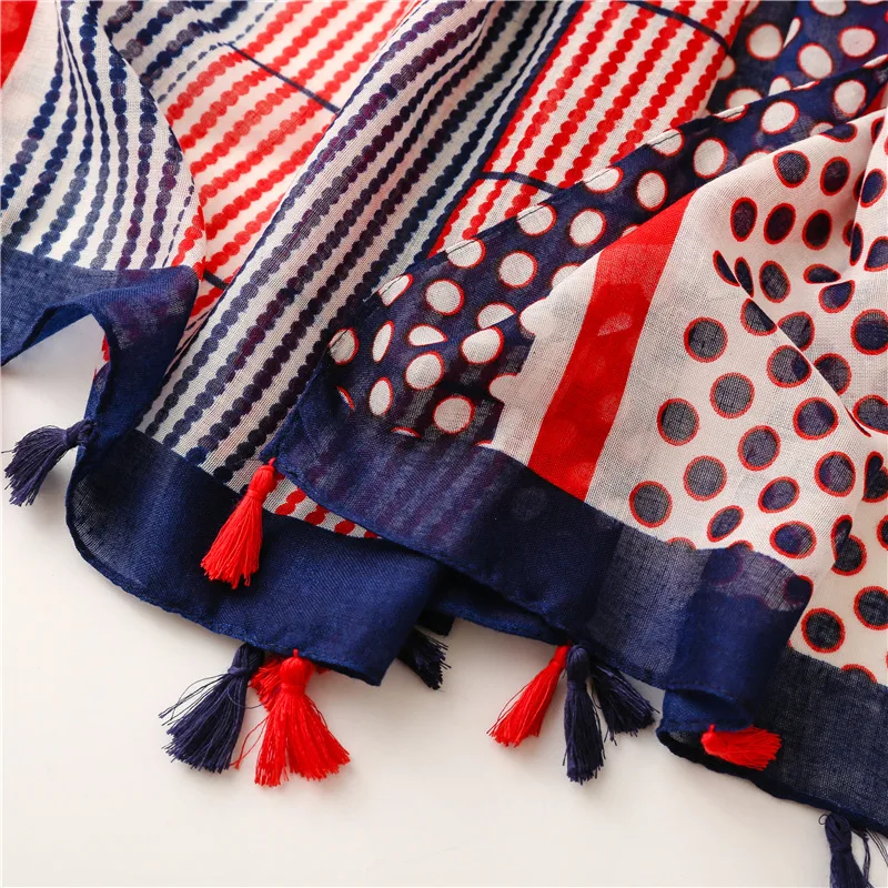 Модный богемный шарф с кисточками и принтом Тотем 2022 шали мягкая Геометрическая