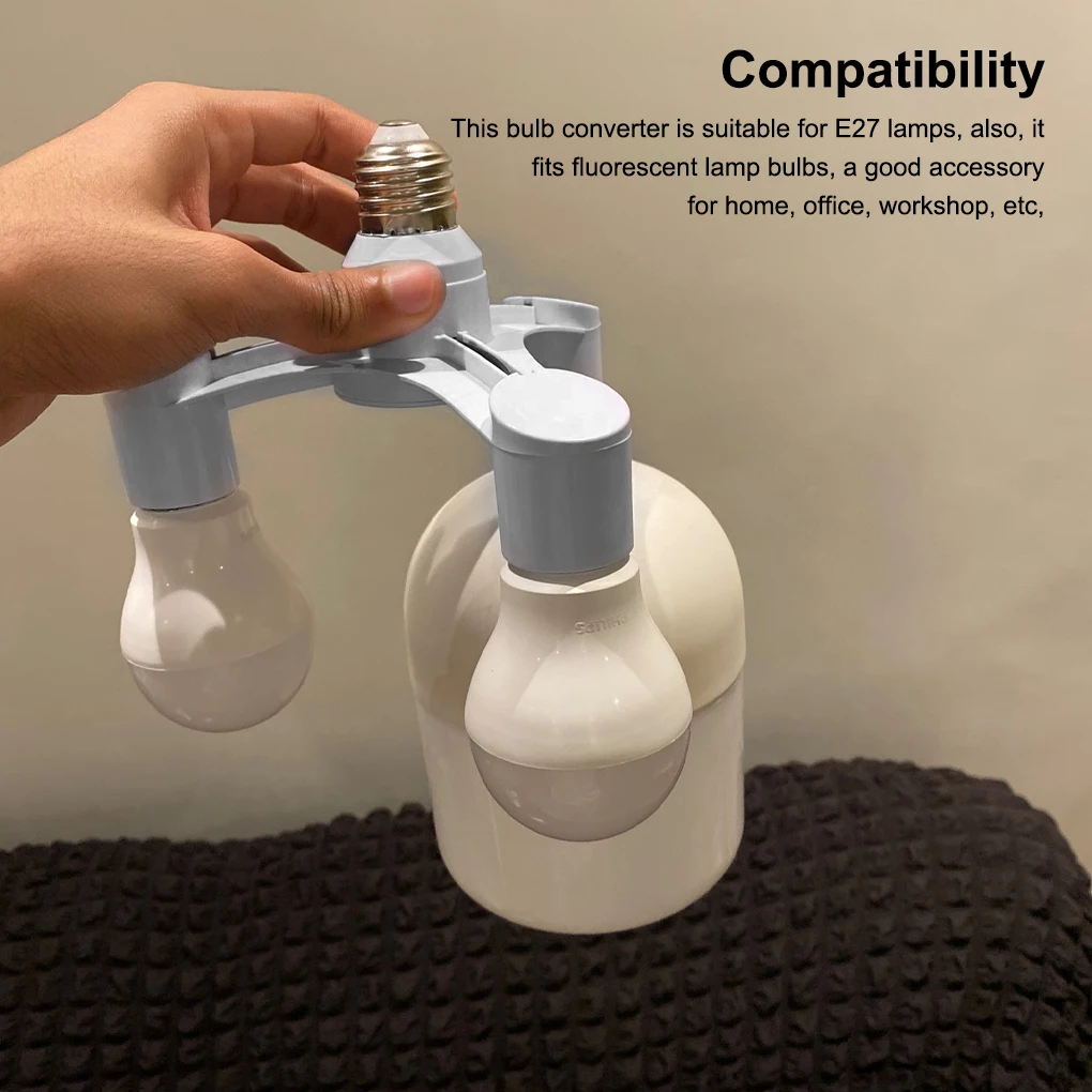 

E27 Bulb Splitter Heat Resistant Lamp Base Reusable Light Adapter Replacement Improvement Extension Holder 1 to 5