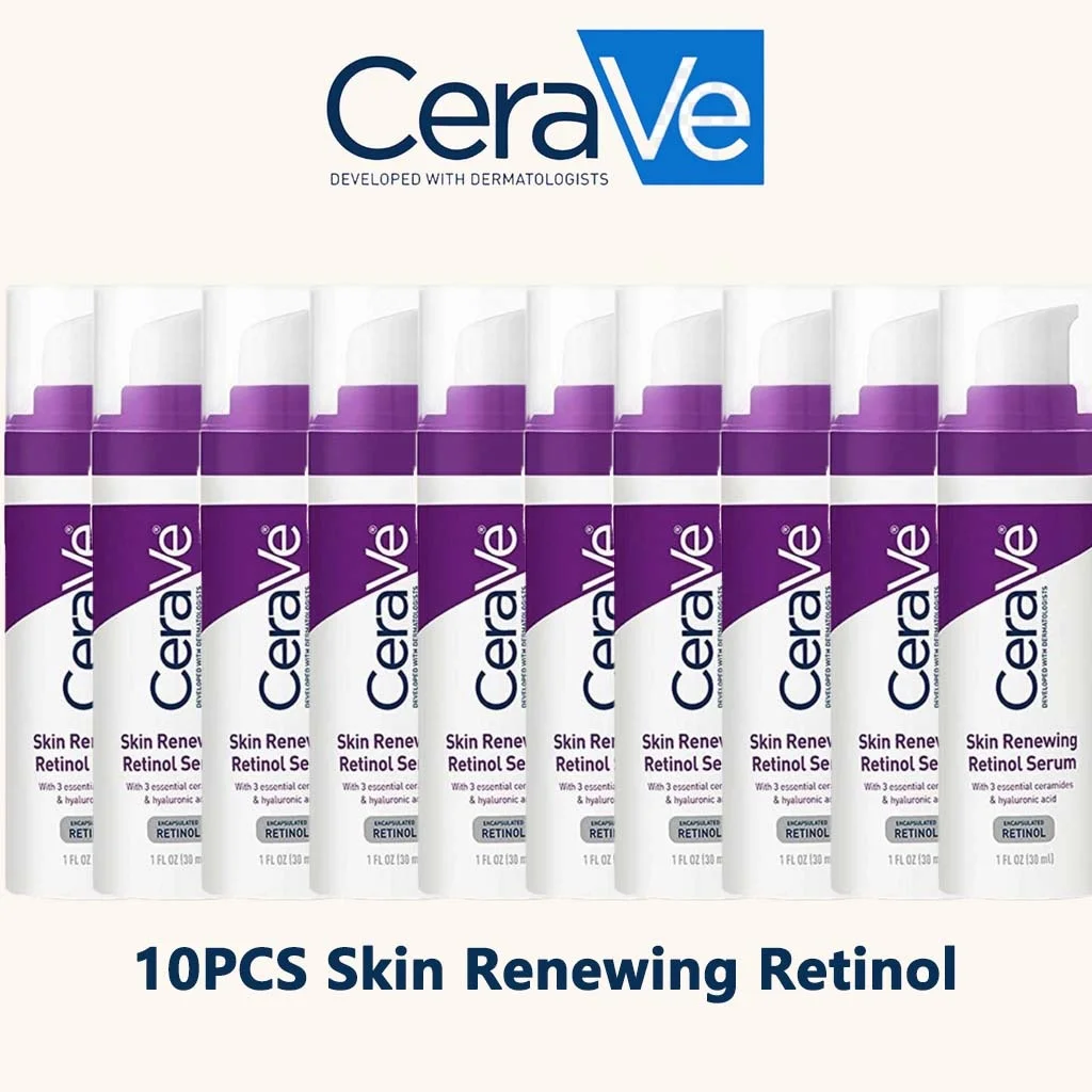 

10PCS CeraVe Hydrating Hyaluronic Acid Resurfacing Retinol Face Serum Fade Acne Marks Improves Pores Moisturizing Skin Care 30ml