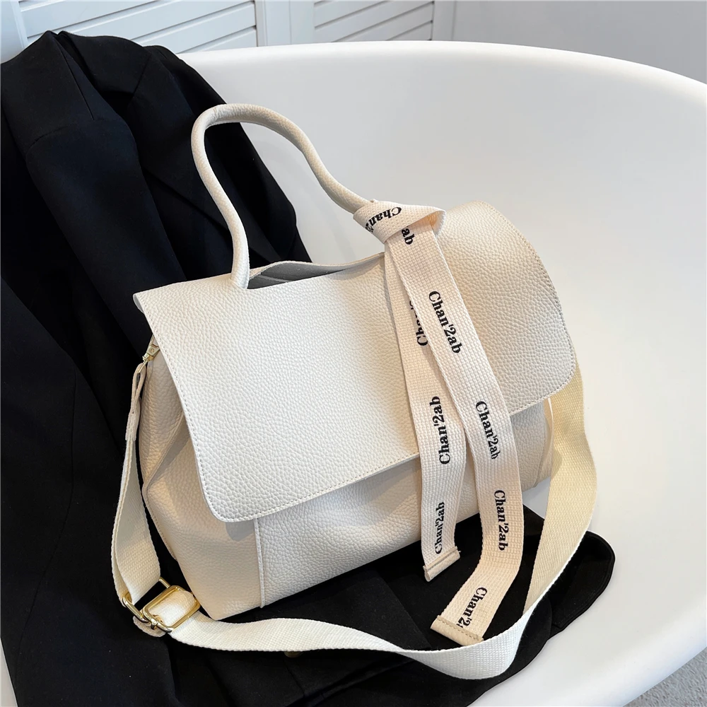 

Luxury Designer Ribbon Top Handle Solid Tote Bags For Women 2022 Summer Solid Brand Wide Strap Ladies Shoulder Crossbody Bags