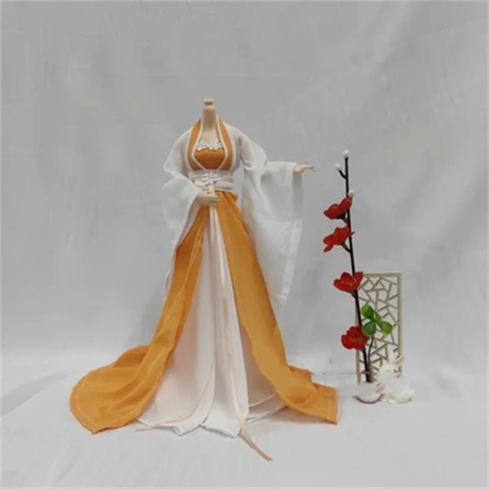 

Длинное платье на заказ 1/6 женское традиционное длинное платье ханьфу Китайская одежда в стиле древнего Аниме Костюм для 12-дюймовых экшн-фигурок игрушек