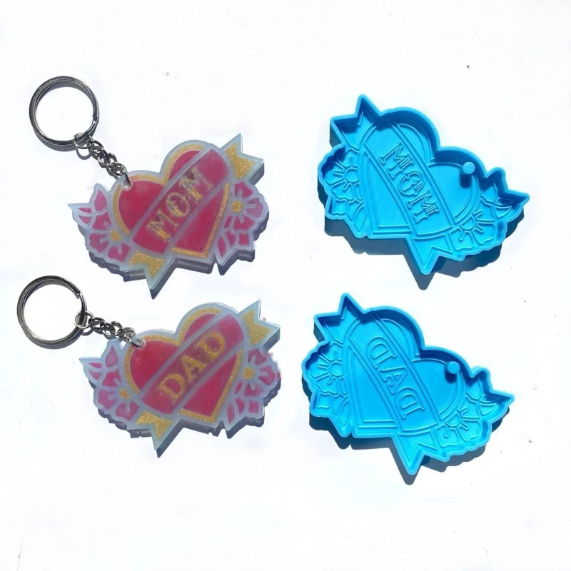 

Silicone Mold DIY Keychain Pendant Jewelry for Mother's Day Father's Day Craft