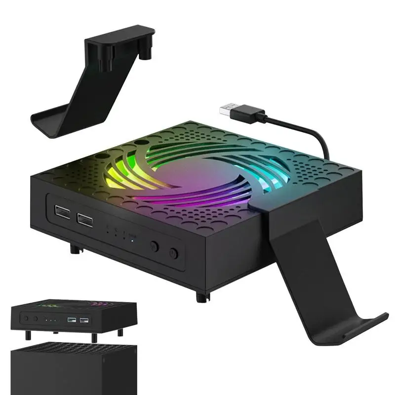 

Three-Speed Adjustment Game Console Cooling Fan for Xbox Series X Host Colorful RGB Cooler Fan for Xbox Series X Game Accessory