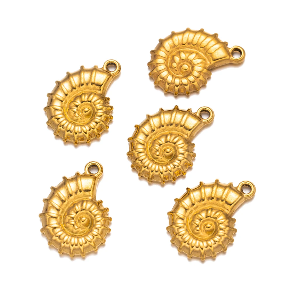 5 шт./партия подвески в виде ракушек из нержавеющей стали