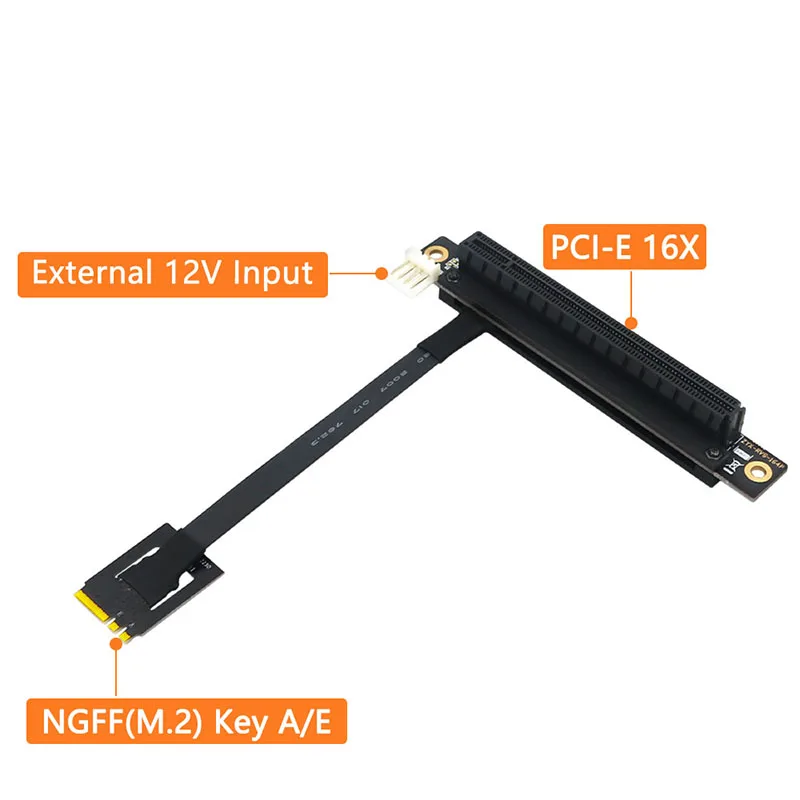 Фото Новый адаптер M.2 NGFF для PCI Express X16, адаптер, переходник для кабеля, 4-контактный разъем питания FDD, 270 градусов, для PCIe Tester Extender №3