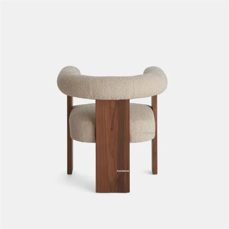 Скандинавский обеденный стул из овечьей шерсти мебель для дома роскошный отель