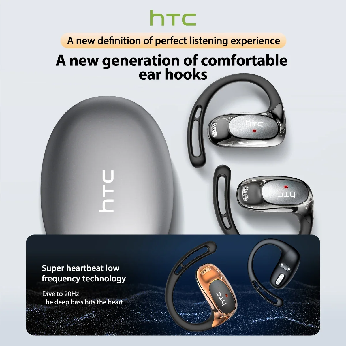Фото HTC NE35 Bluetooth V6.0 Наушники AI-переводчик Наушники OWS Спортивные наушники Музыка Стере HD Бас Беспроводные наушники Longlife №4
