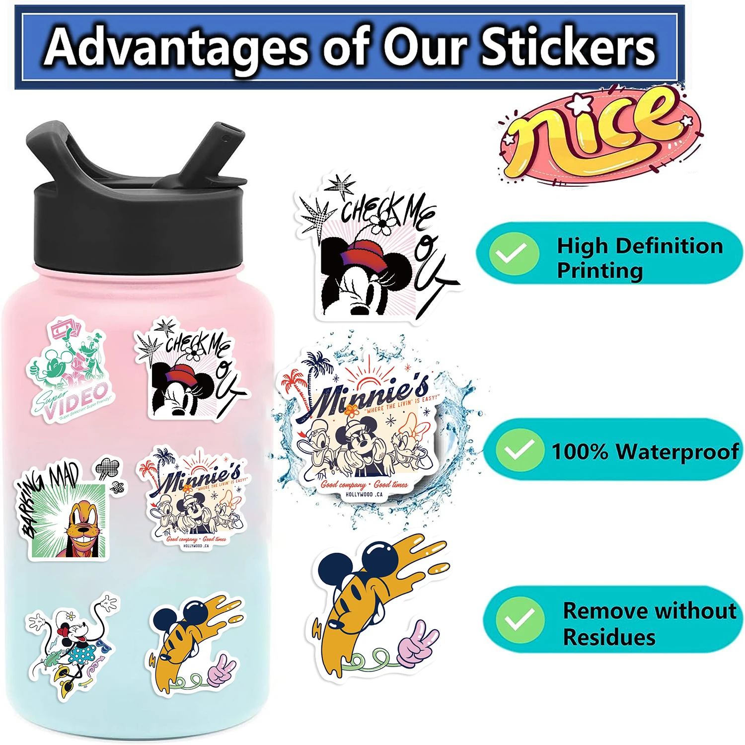 50 шт. детские наклейки для ноутбука чемодана гитары