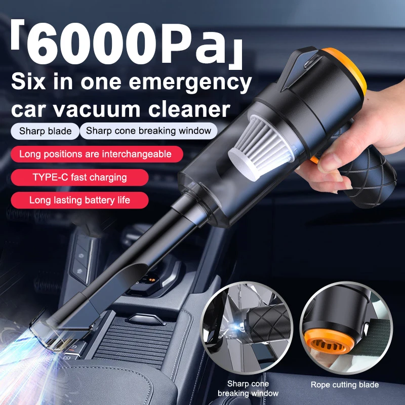 6000Pa ручной автомобильный пылесос портативная мощная машина для чистки авто дома