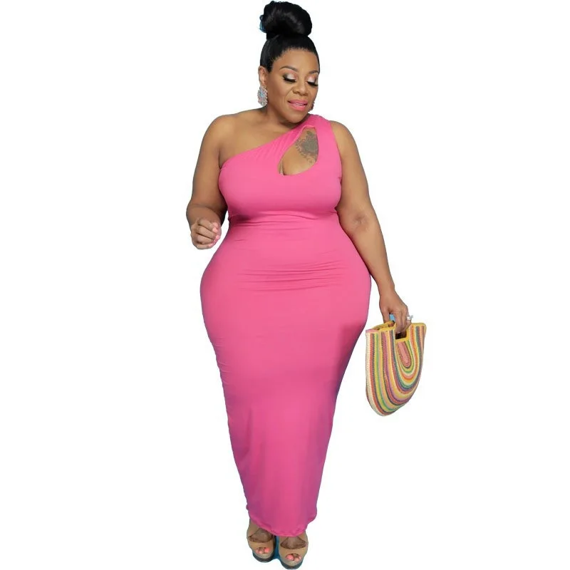 

Женское Повседневное платье на одно плечо, с вырезами