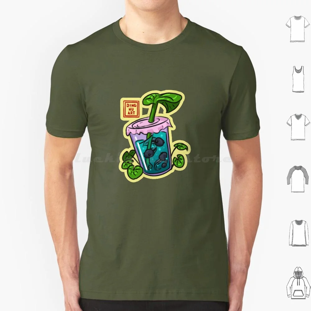 

Футболка Boba Tea Tadpole большого размера из 100% хлопка Boba Tea Tadpole Frog Освежающая Милая эстетика Chill Ding Hu