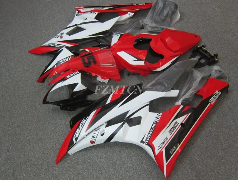 

4Gifts New ABS Motorcycle Fairings Kit Fit For YAMAHA YZF-R6 2006 2007 06 07 Bodywork Set Custom Cool White Red