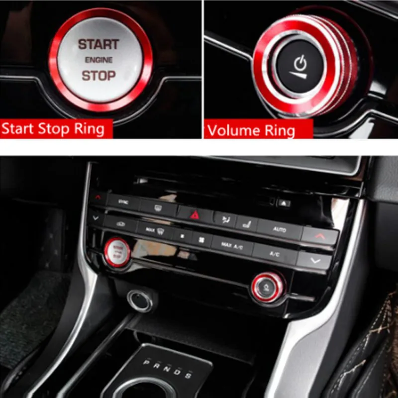 

Set Ring Trim 2pcs Non-rust Accessories Button Decorative For Jaguar XE XEL