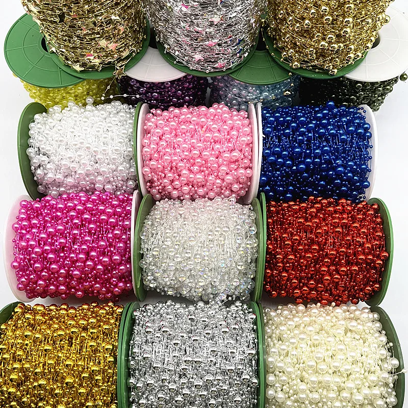 Рыболовная леска 5 ярдов 3-8 мм искусственный жемчуг цветок бусины цепочка