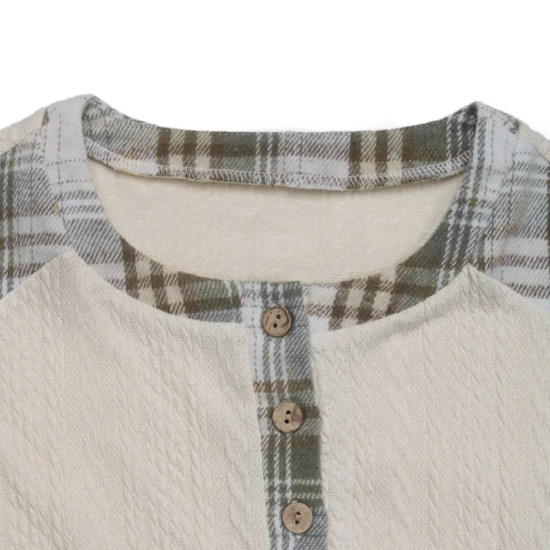 Новая женская повседневная текстурированная ткань с круглым вырезом и