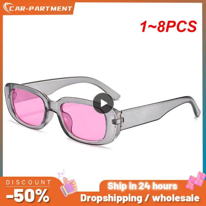 

Очки солнцезащитные женские прямоугольные, винтажные брендовые дизайнерские солнечные очки кошачий глаз в стиле ретро, для вождения, 1-8 шт.