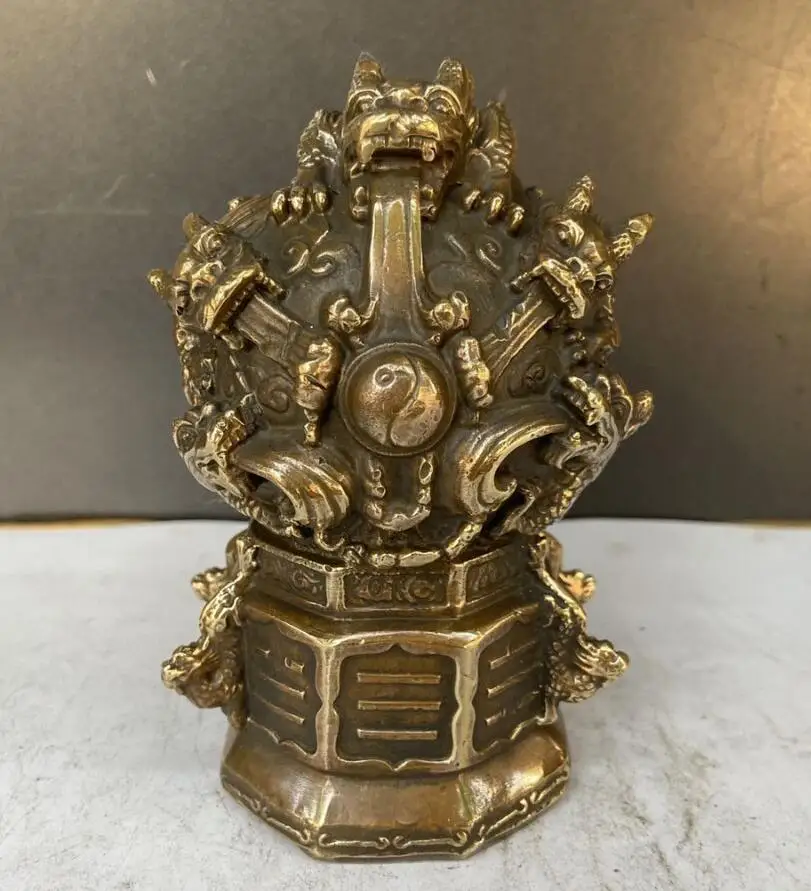 

Archaize brass nine dragon play bead desktop decoration crafts statue