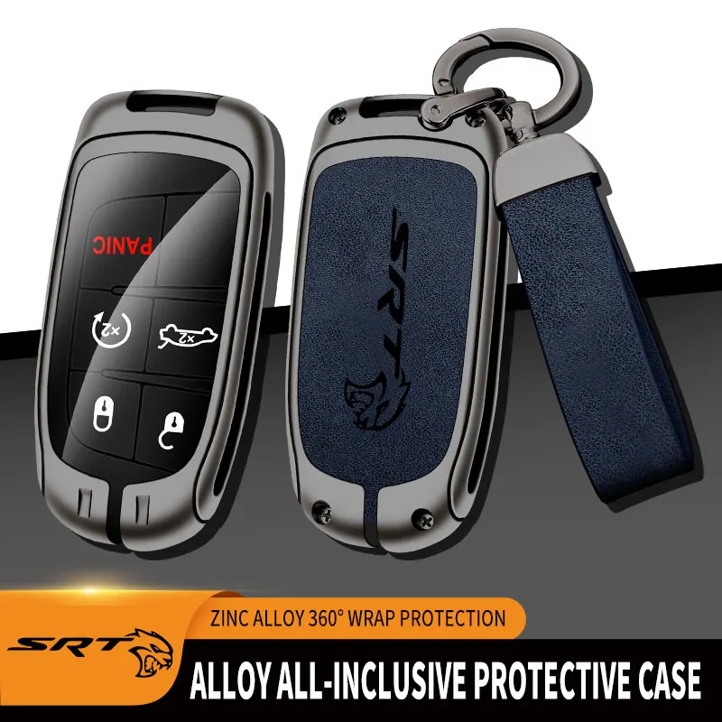

Zinc Alloy Car Key Case For Dodge Challenger Hellcat SRT Remote Control Protector For DODGE SRT Car Key Cover Car Accessories