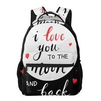 casual new simple women backpack for teenage travel shoulder bag love heart