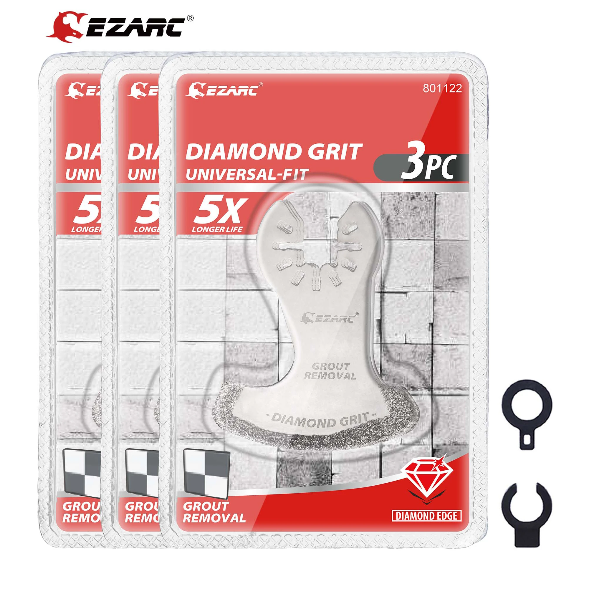 EZARC 3/6/9PCS Diamond Oscillating Tool Blade, Oscillating Multi Tool Diamond Saw Blades for Grout Removal, Flush Cut Compatible