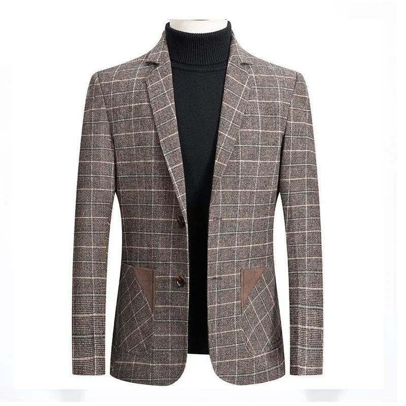 

Брендовые блейзеры, мужские куртки, мужской костюм, куртка, деловой повседневный мужской модный пиджак в Корейском стиле, Мужской приталенный Блейзер