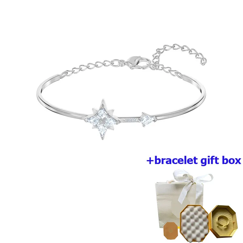 

High quality Symbolic Star diamond inlaid silver women's bracelet, enhancing temperament, beautiful and moving, free of shipping