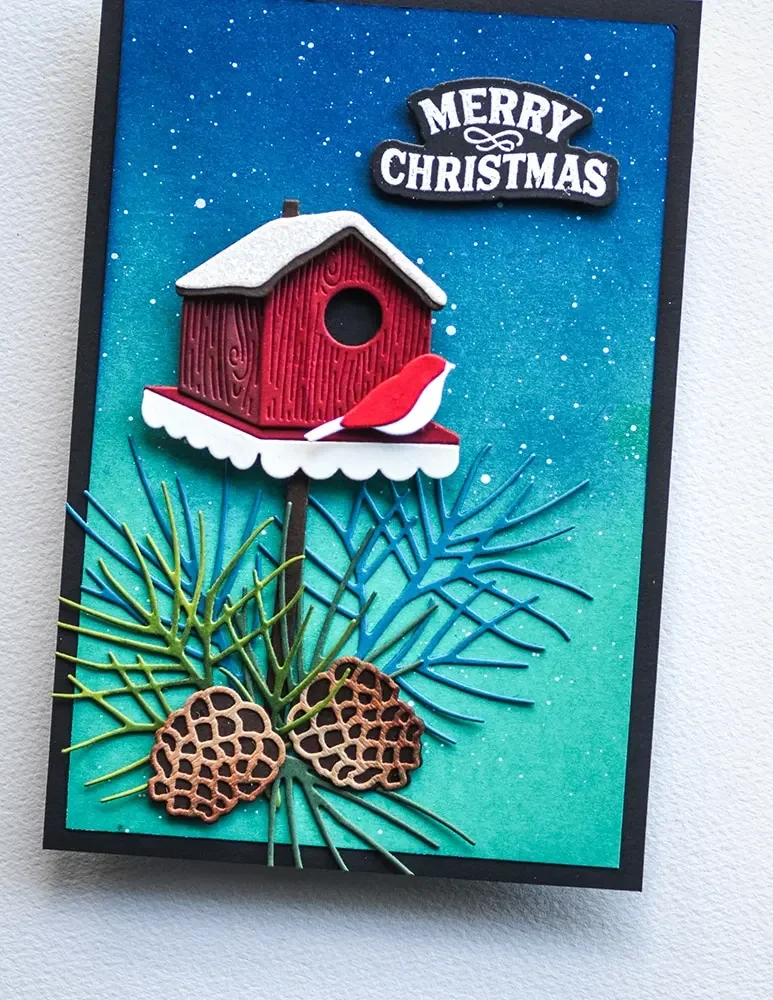 Варежка с птичьими птицами Снежная груша Рождественская варежка штампы для