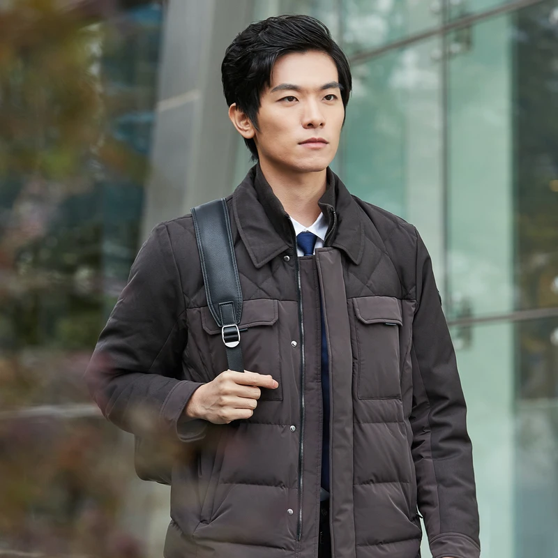 BOSIDENG зимняя мужская куртка в деловом стиле умная повседневная одежда с гусиным