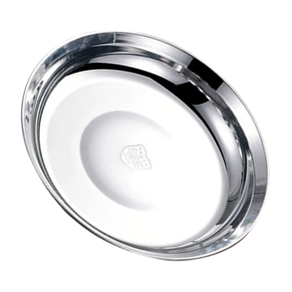 

Stainless Steel Serving Plate Dinner Plate Vegetables Holder Grill Food Tray