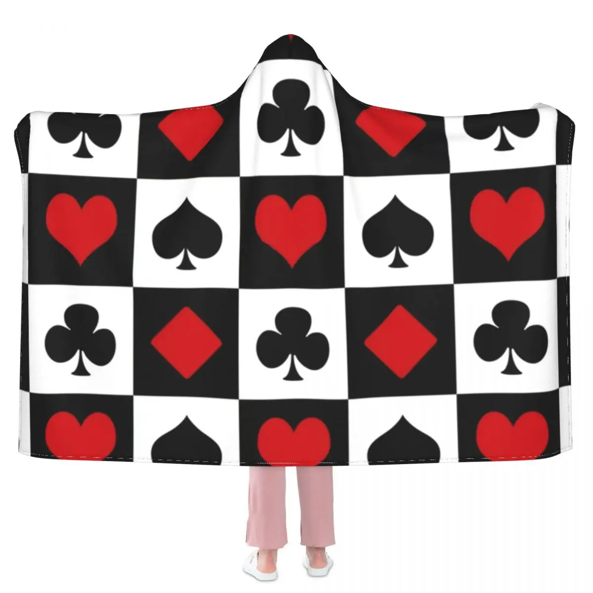 

Plaid Poker Print Blanket Playing Card Sleep Soft With Hood Blanket Cheap Beautiful Fleece Bedspread