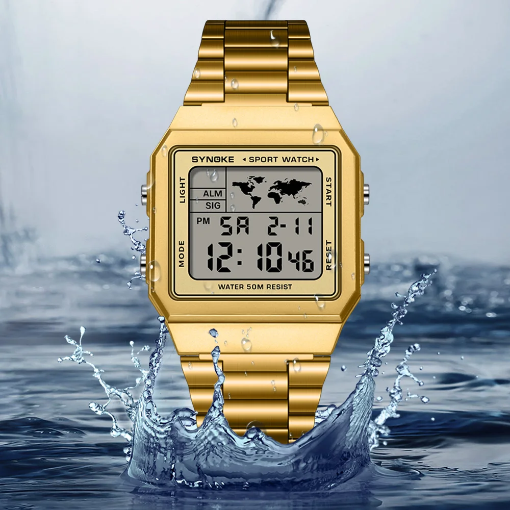 Мужские спортивные часы с хронографом водонепроницаемые 5 бар