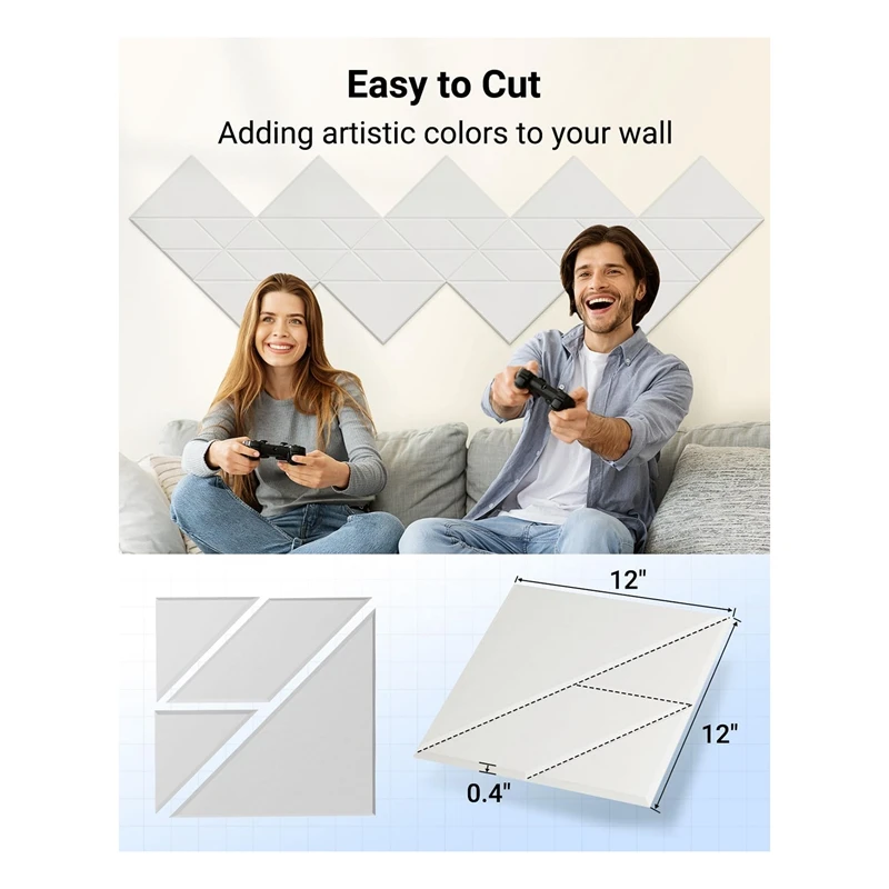 Акустические панели из пеноматериала 12 шт./упаковка 12x12x0 4 дюйма самоклеящиеся