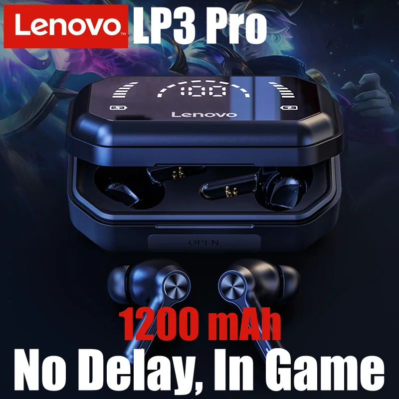 

Original Lenovo LP3 Pro Bluetooth Earphone Stereo IPX5 Waterproof Earbuds Wireless Can Charge Phone with Mic Gaming Headset TWS