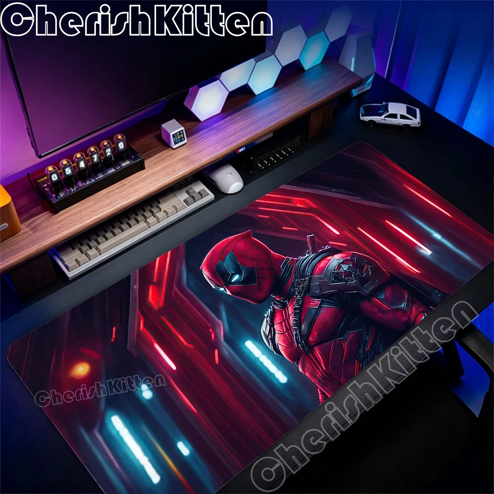 Фото Коврик для мыши Marvel Deadpool, резиновый коврик для ноутбука, коврик для мыши XXL, коврик для ноутбука, игровой коврик для компьютера, аксессуары для игр, коврик 90x40 см №1