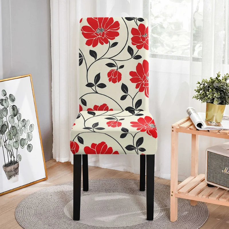 

Эластичный Чехол для стула с цветочным принтом, чехол для стула с 3D принтом, Чехол для стула, протектор для кухни, украшение для дома, вечерин...