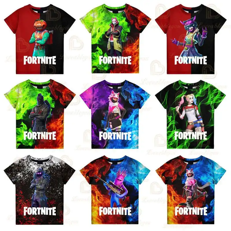 

3d Tees Boys Girls Tops Fortnite Kids T-shirt Battle Royale and Shooting Star Game Tshirt Baby Clothes Hero Child Wear