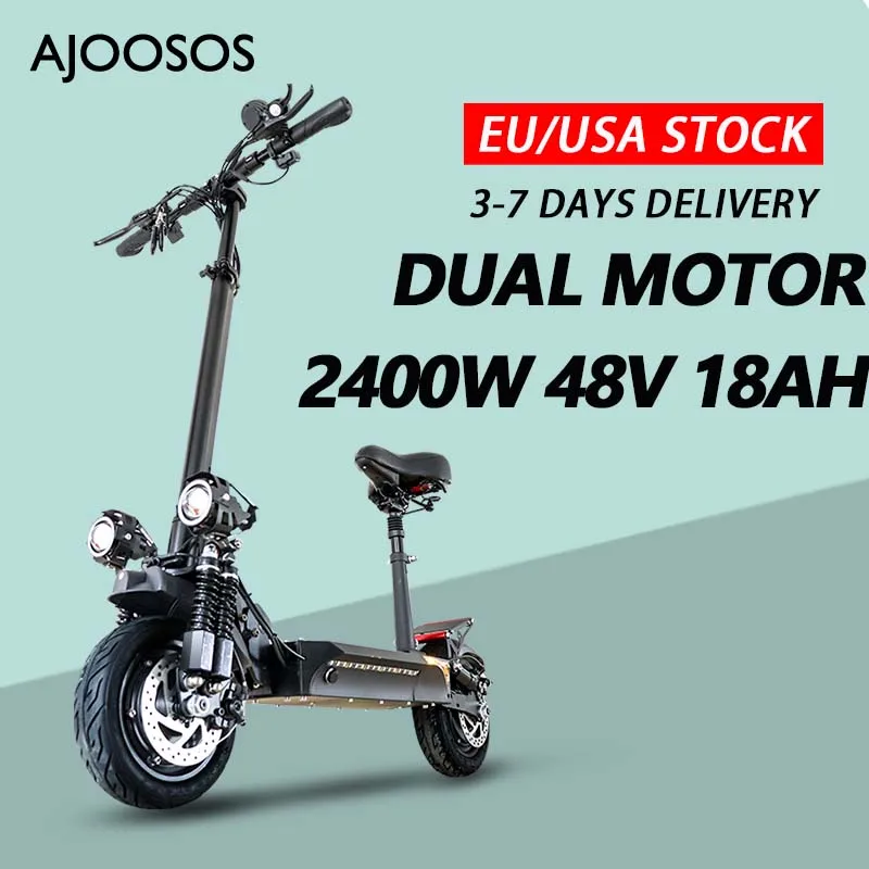 Dual Motor 2400W 48V Electric Scooter 70km/h Speed Scooter Elecric 60km Long Mileage E Scooter Folding Electric Scooters Adults